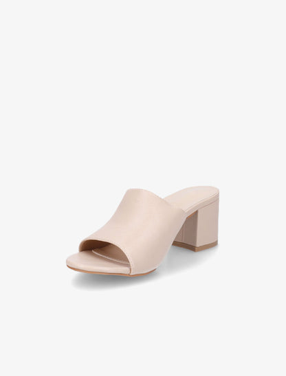 Mules basiques en simili - Nude - 3