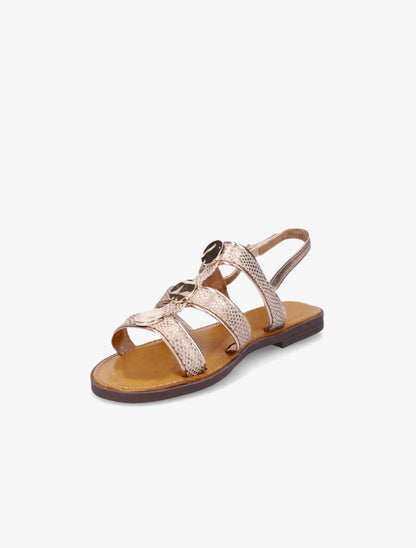 Nu-pieds effet python à bijoux - Rose gold - 3