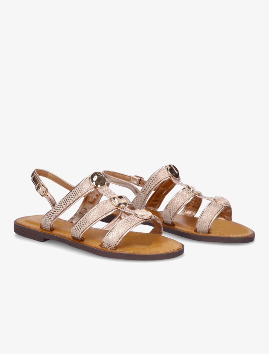 Nu-pieds effet python à bijoux - Rose gold - 4