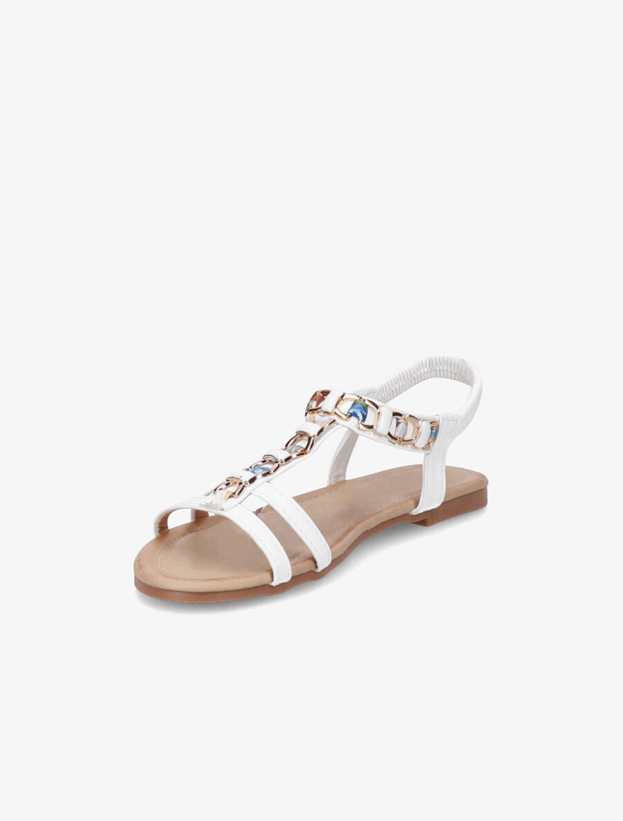 Nu-pieds bijou en simili - Blanc - 3