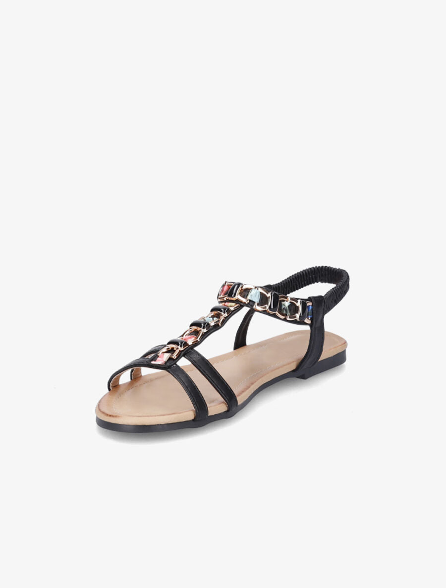 Nu-pieds bijou en simili - Noir - 3