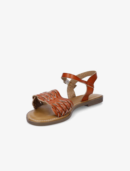 Nu-pieds tressés en simili - Marron - 3