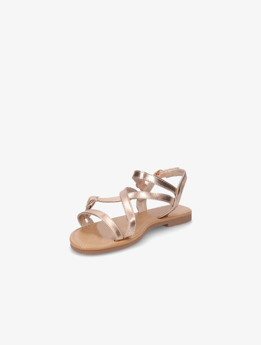 Nu-pieds en simili à brides croisées - Rose gold - 3
