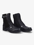 Bottines bi-matière à lacets - Noir - 1