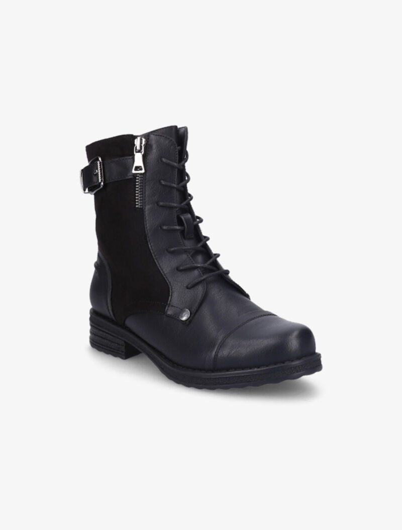 Bottines bi-matière à lacets - Noir - 3