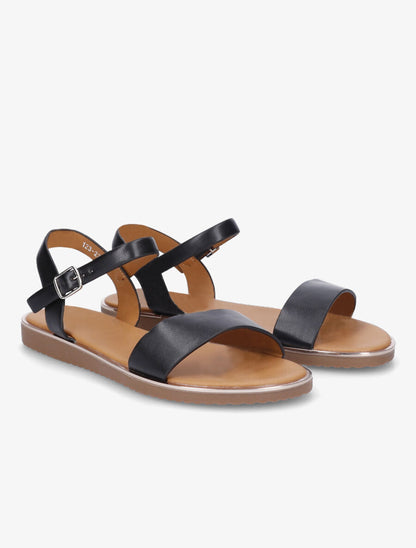 Nu-pieds basiques en simili - Noir - 4