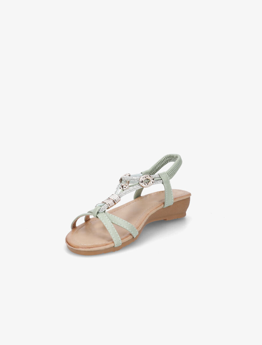 Nu-pieds bride bijou - Vert amande - 3