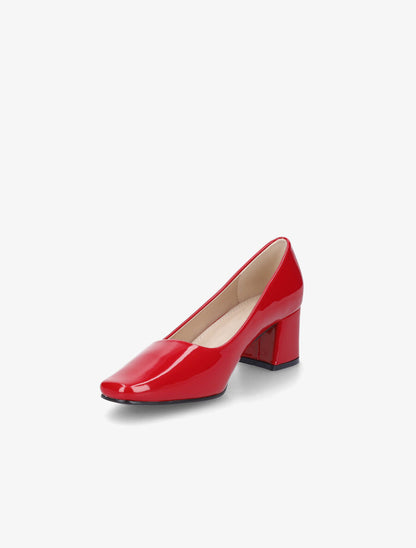 Escarpins vernis à talon - Rouge - 3