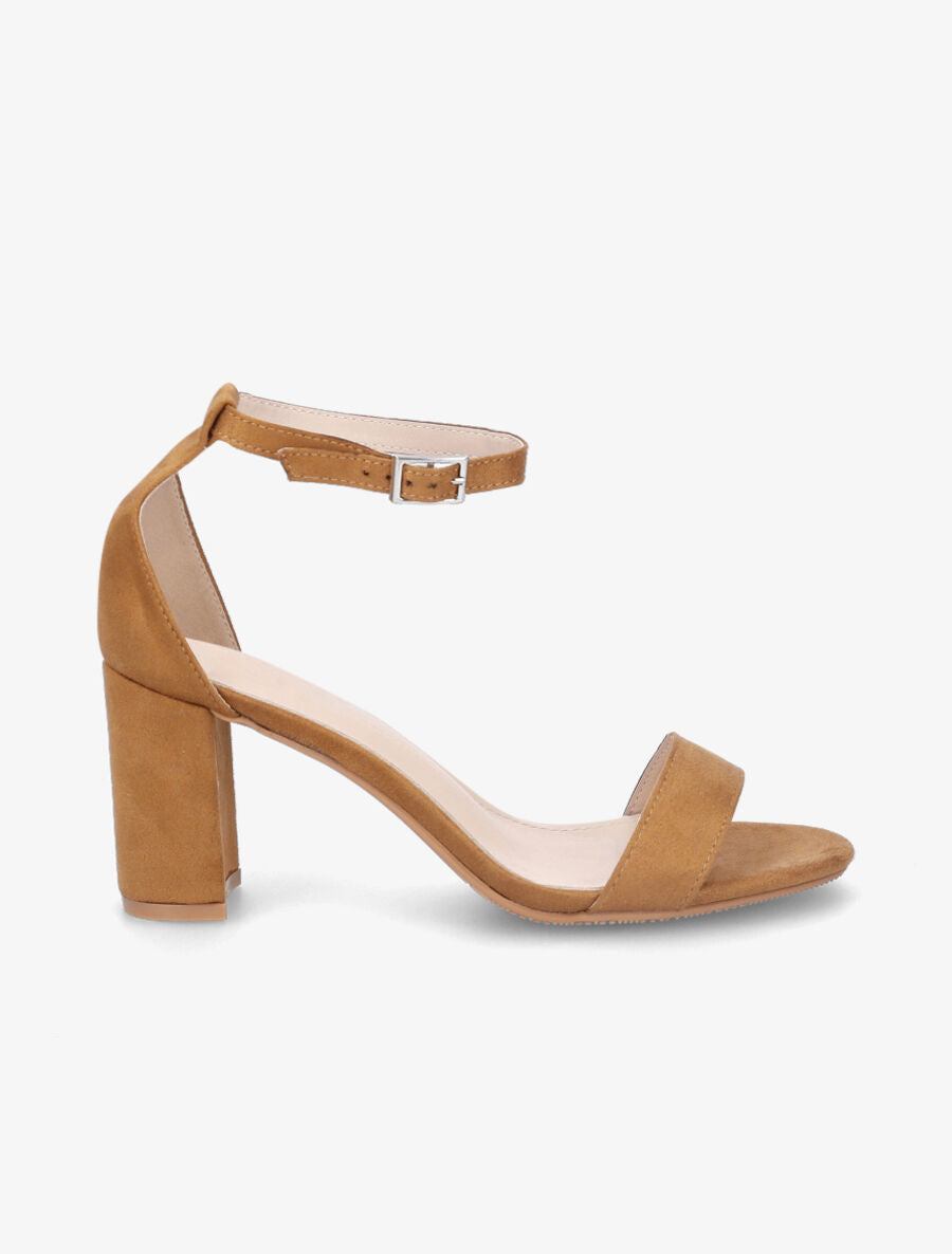 Sandales basiques en suédine - Camel - 1