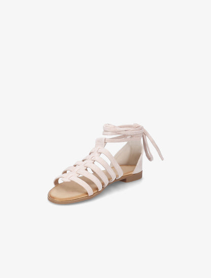 Nu-pieds en suédine à lanières - Beige - 3