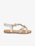 Nu-pieds imprimés et bijoux en bois - Blanc - 1