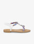 Nu-pieds en T à empiècement strass - Blanc - 1