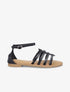 Nu-pieds en simili style spartiates - Noir - 5