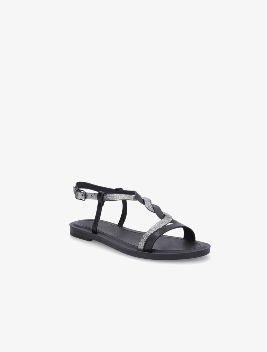 Nu-pieds tressés irisés - Noir - 2