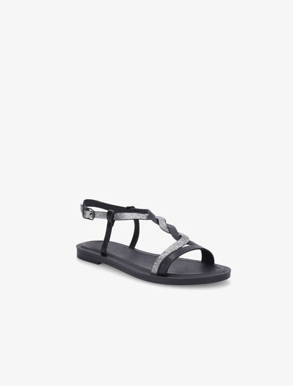 Nu-pieds tressés irisés - Noir - 2