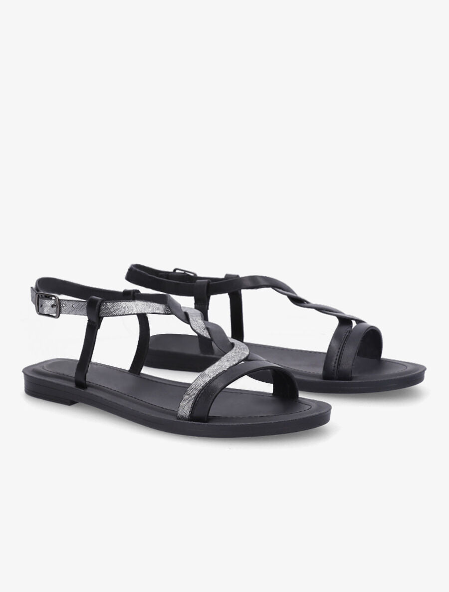 Nu-pieds tressés irisés - Noir - 4