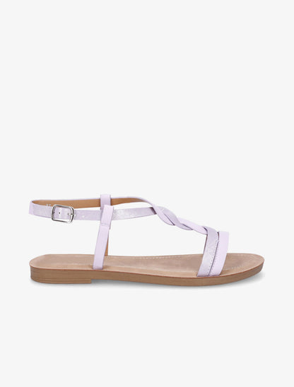 Nu-pieds tressés irisés - Lilas - 1