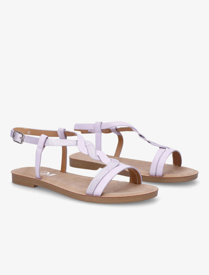 Nu-pieds tressés irisés - Lilas - 4