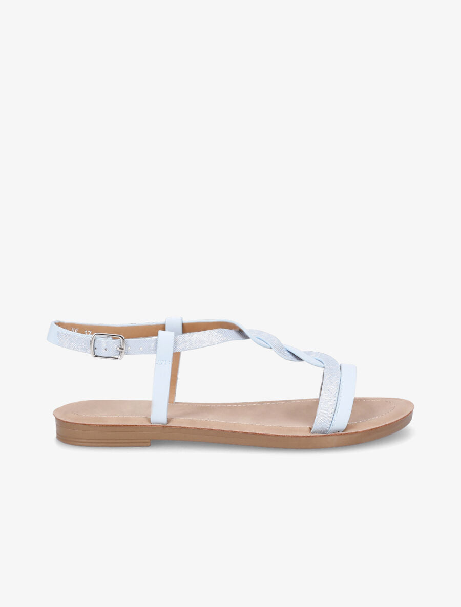 Nu-pieds tressés irisés - Bleu clair - 1