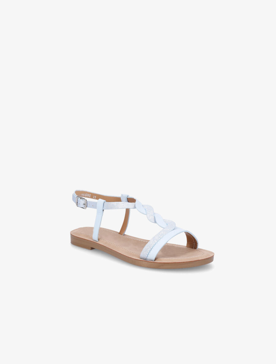 Nu-pieds tressés irisés - Bleu clair - 2