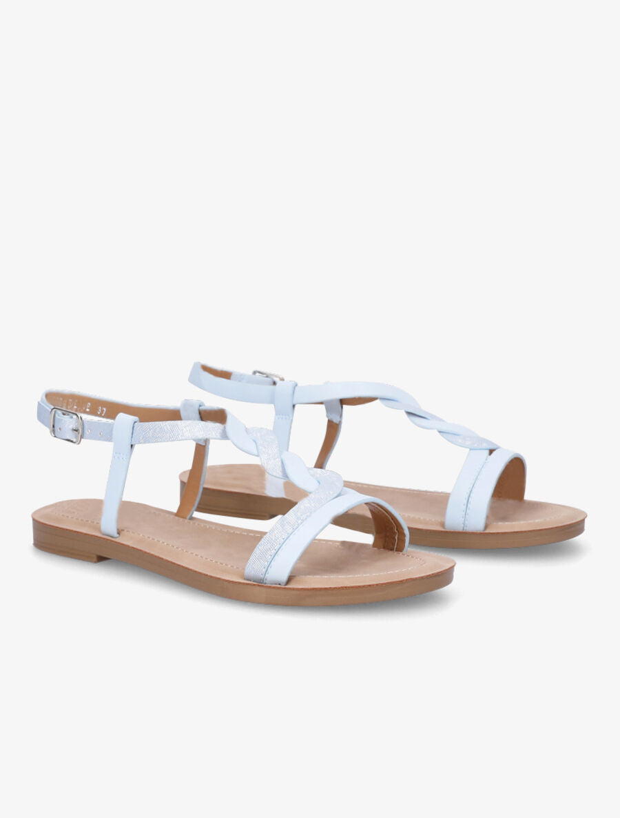 Nu-pieds tressés irisés - Bleu clair - 4