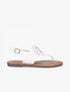 Nu pieds en simili à empiècement rond - Blanc - 1