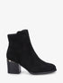 Bottines en suédine à talon - Noir - 1