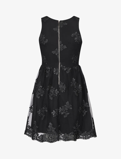 Robe voile brodé  - noir - 2
