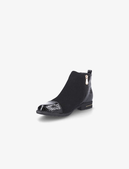 Boots bouts croco noir - Noir - 3