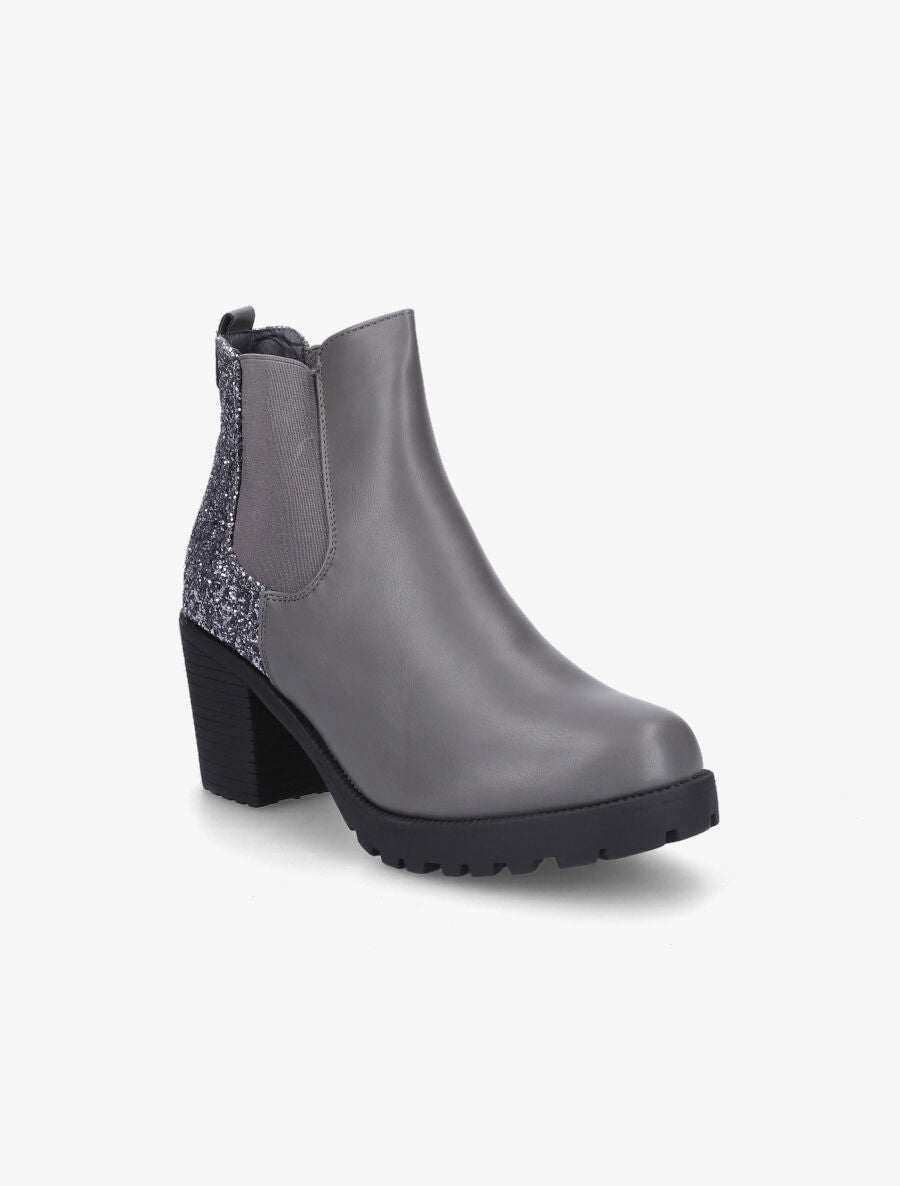 Chelseas à paillettes noir - gris - 2