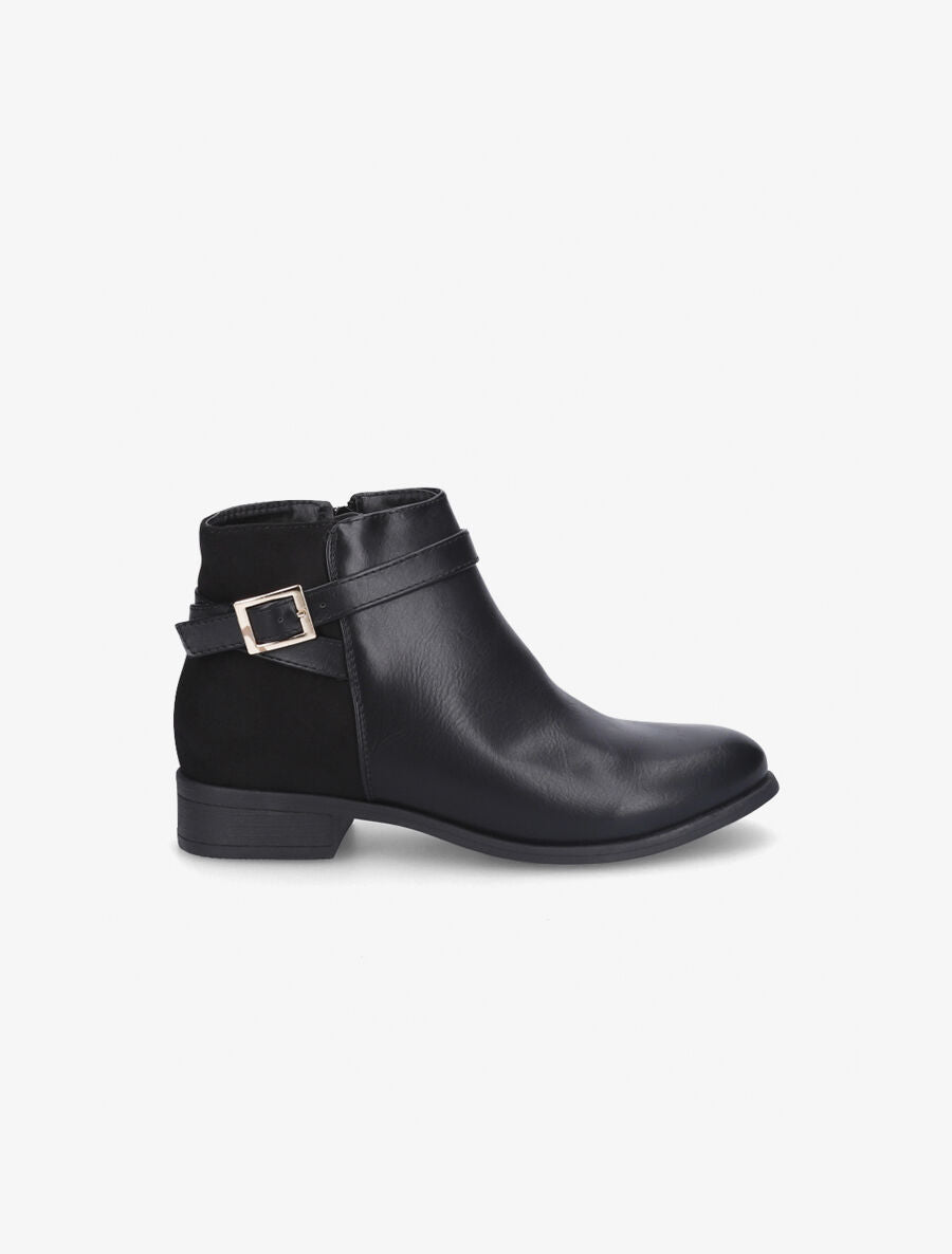Boots lanières croisées noir - Noir - 1