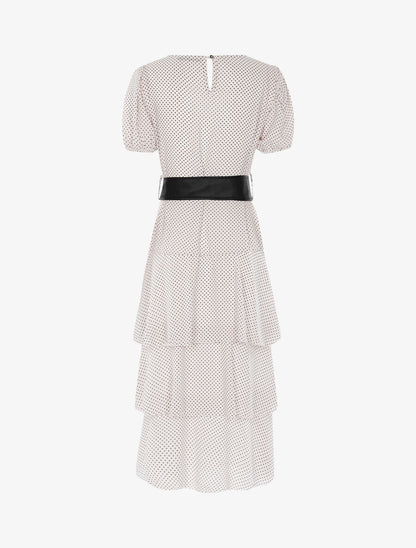 Robe à pois et volants - Ecru - 2