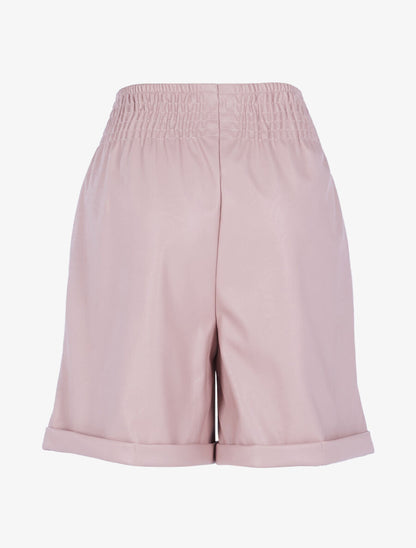 Short oversize en simili - Rose - 2