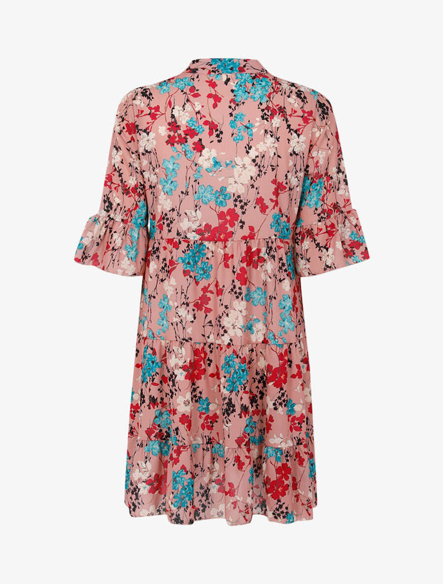 Robe ample coupe droite imprimé - Rose - 2