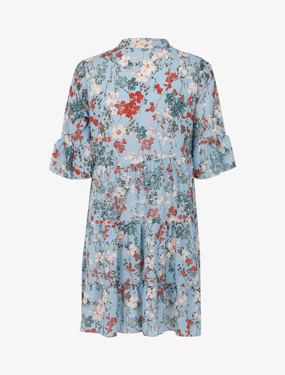 Robe ample coupe droite imprimé - Bleu ciel - 2