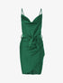 Robe satinée coupe portefeuille - Vert - 1