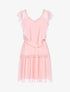 Robe en voile à détails brodés - Rose - 1
