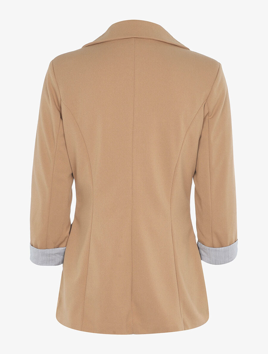 Blazer à détails rayés - Beige - 2