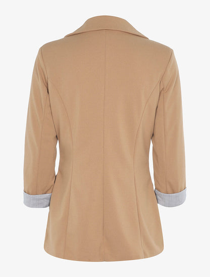 Blazer à détails rayés - Beige - 2