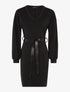 Robe sweat à manches ballon - Noir - 1