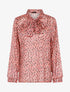 Blouse transparente imprimé à col lavallière - Rose - 1