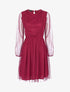 Robe patineuse en tulle et crochet - Bordeaux - 1
