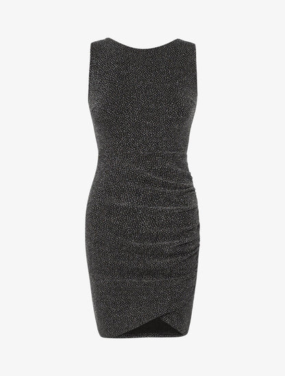 Robe brillante effet drapé - Argent - 1