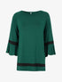 Top long oversize à manches volantées - Vert/noir - 1