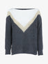 Pull en grosse maille à V doré - Anthracite - 1
