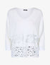 Top en maille fine à imprimés - Blanc - 1