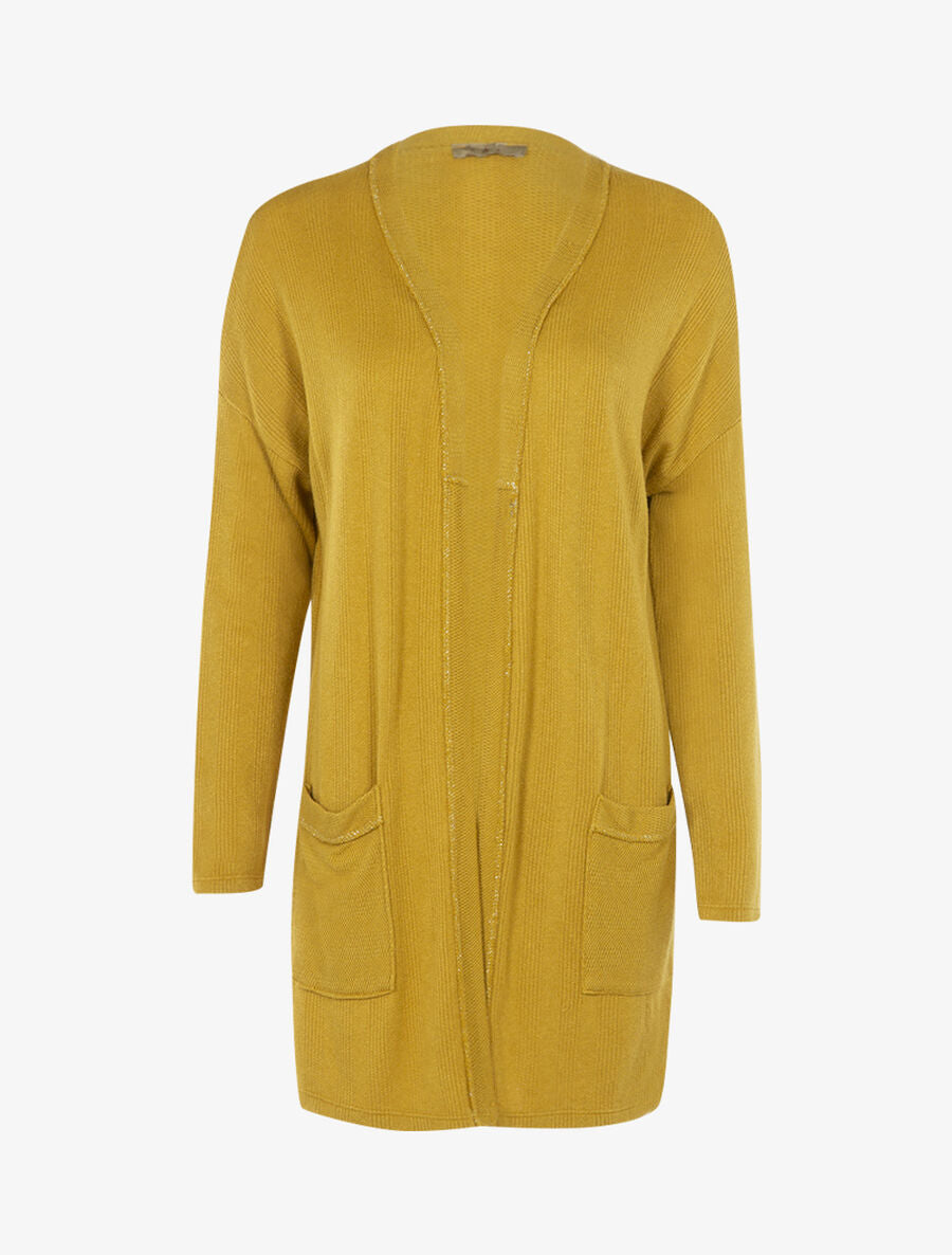 Gilet doux à détails irisés - Jaune - 1