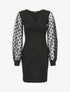 Robe irisée à manches ajourées - Noir - 1