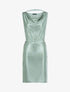 Robe satinée à col bénitier - Vert d&