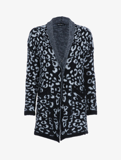 Gilet en pilou à imprimés - Noir - 1